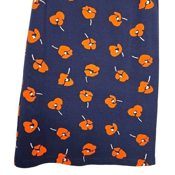 Draper James Poppy Ponte Knit Shift Dress Sz Small Floral Short Sleeve Navy Blue - Picture 6 of 10